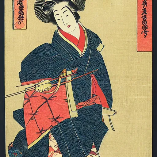 Image similar to Ichiban Kasuga, woodblock portrait by Utagawa Kuniyoshi