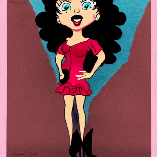 Image similar to dr. Frank n furter as a cute Betty boop cartoon