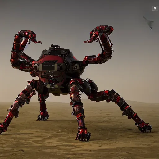 Image similar to hexapod beast, convex, kitbashing, robot, unreal engine, 4 k