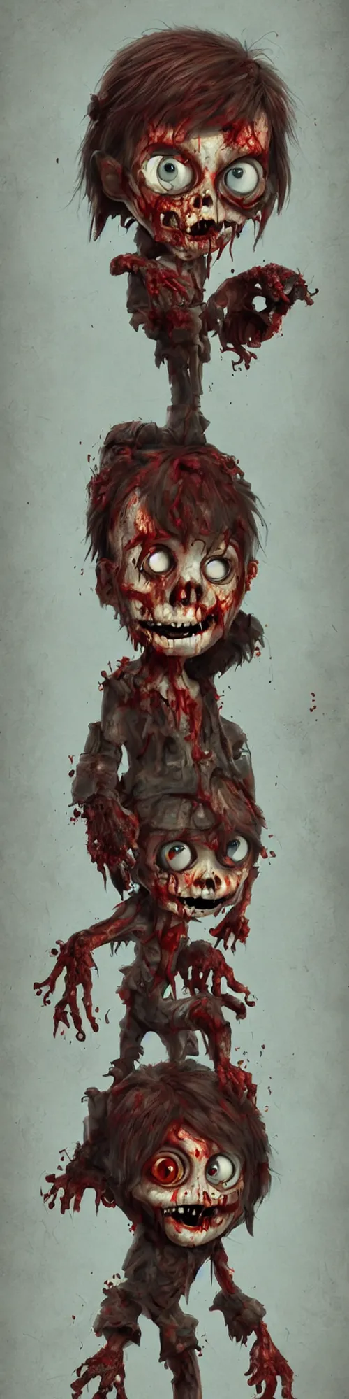 Prompt: cute zombie character designed by disney and pixar , movie poster, highly detailed, digital painting, artstation, concept art, cinematic, sharp focus, illustration