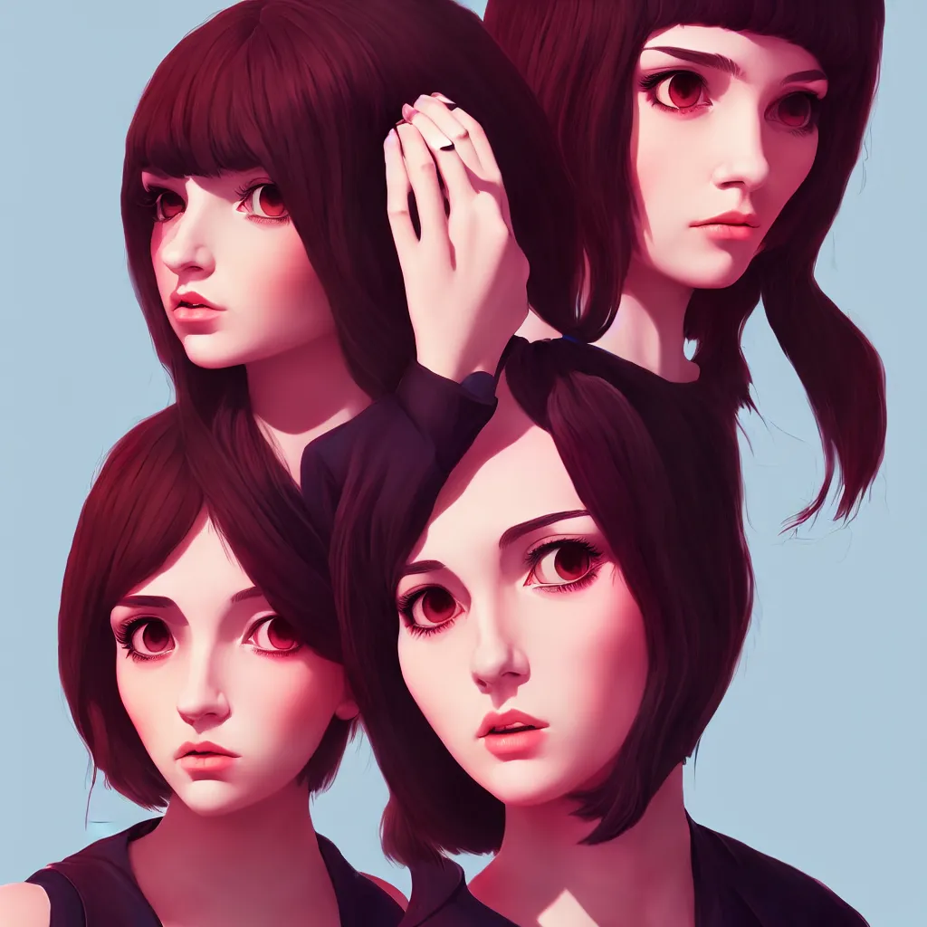 Image similar to portrait of the female character Kbbles Vvi, in the style of Ilya Kuvshinov, proper shading