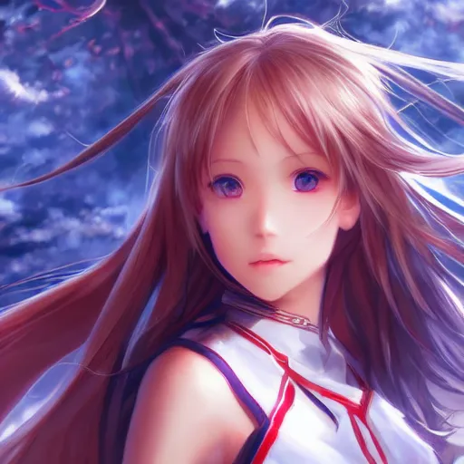 Prompt: ant perspective of a very beautiful young yuuki asuna, highly detailed, cinematic wallpaper by stanley artgerm lau
