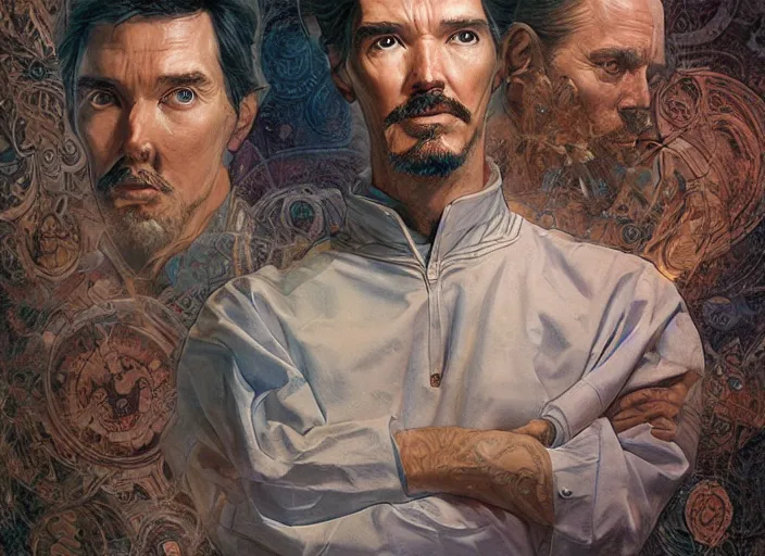 Image similar to a highly detailed medical portrait of stephen strange, james gurney, james jean