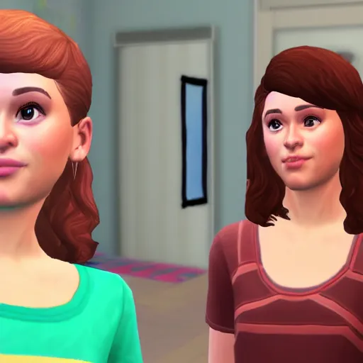 Image similar to younger julianna rose mauriello as a sims from the sims 4