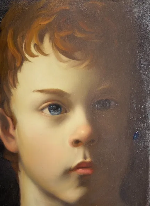 Image similar to oil painting portrait of peter pan by da vinci