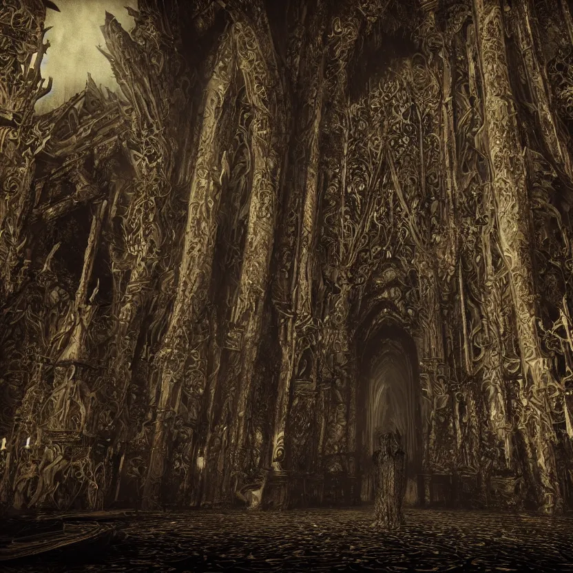 Prompt: A Gothic king of psychedelic, dark and mysterious, atmospheric, ominous, eerie, cinematic, Epic, 8k, 4k, ultra detail, ultra realistic, rendered by awesomeness