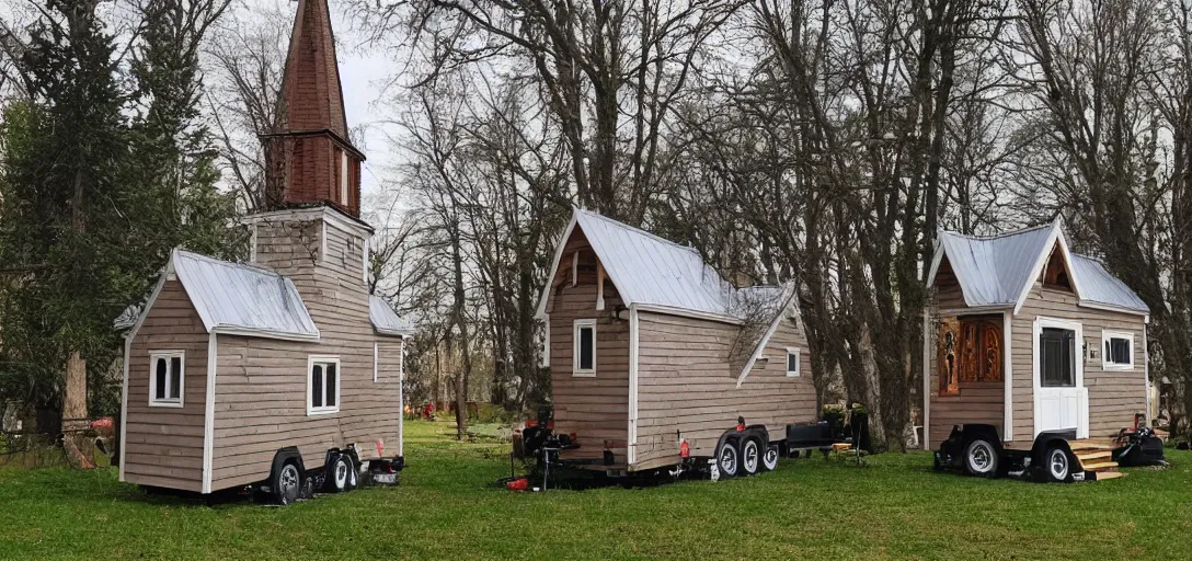 Image similar to tiny home that looks like st volodymyr's cathedral.