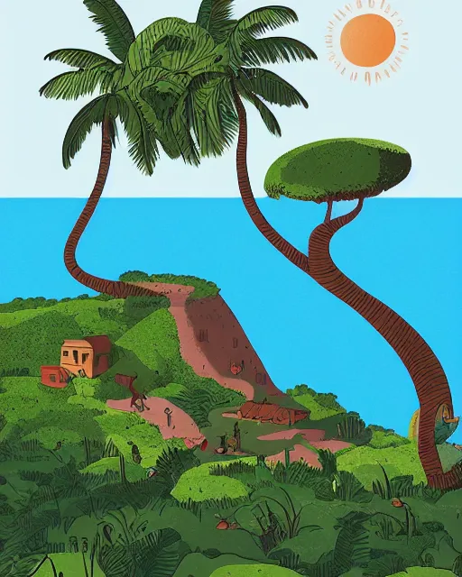 Image similar to a small island illustration by lorenzo lanfranconi