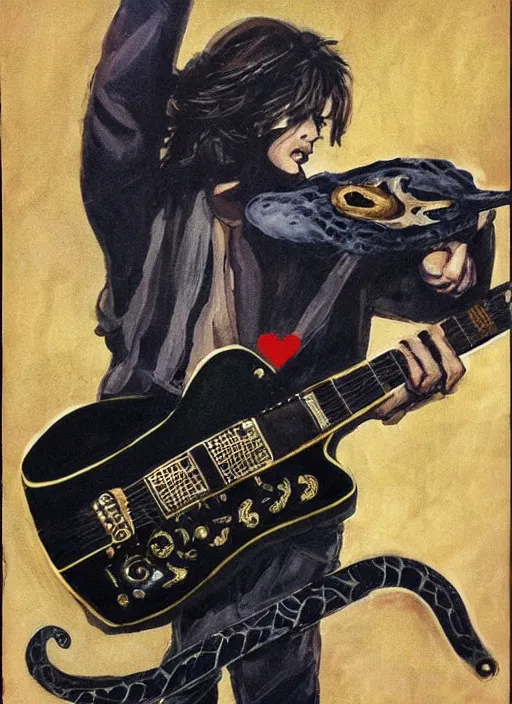 Image similar to combination of snake and guitar