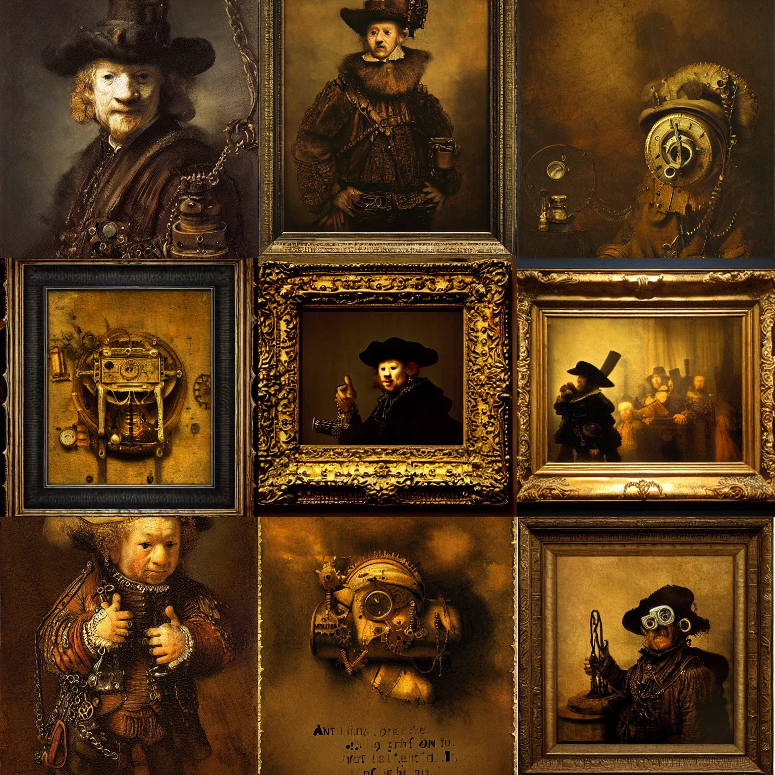 Prompt: an error message, art by rembrandt, steampunk, high resolution,