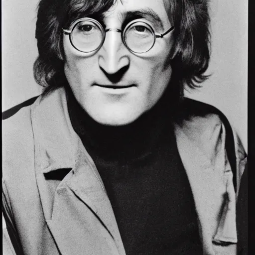 Prompt: John Lennon at age 63, studio photography