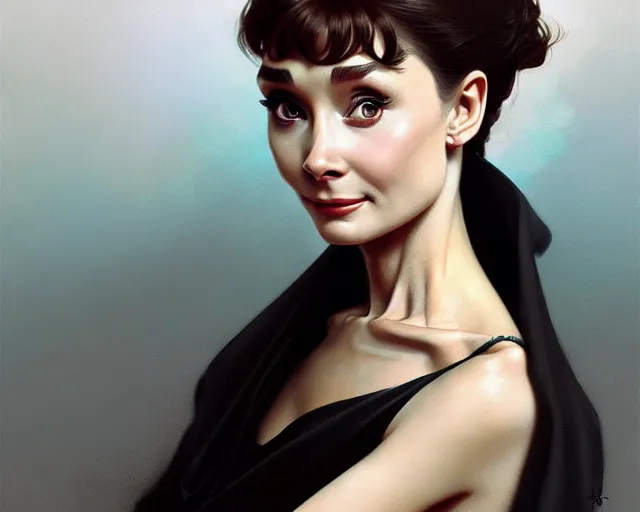 Image similar to photography of audrey hepburn, deep focus,, intricate, elegant, highly detailed, digital painting, artstation, concept art, matte, sharp focus, illustration, art by artgerm and greg rutkowski and alphonse mucha