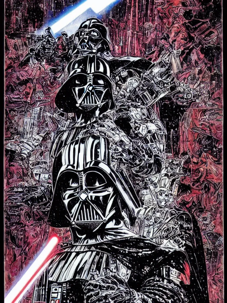 Image similar to Darth Vader by Philippe Druillet