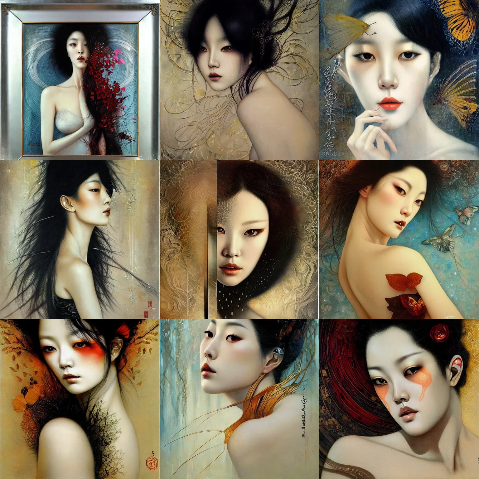 Prompt: lee jin - eun by karol bak, rule of thirds, seductive look, beautiful