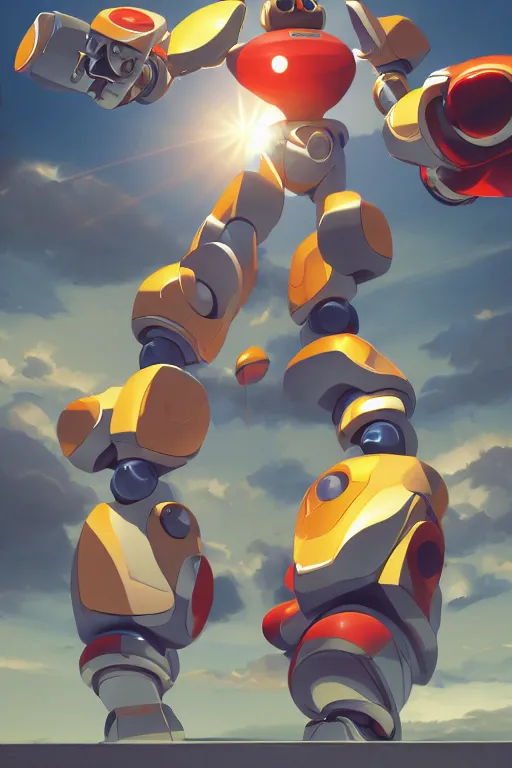 Image similar to metabots medabots medarotto medarot robot minimalist comics, behance hd by jesper ejsing, by rhads, makoto shinkai and lois van baarle, ilya kuvshinov, rossdraws global illumination ray tracing hdr radiating a glowing aura