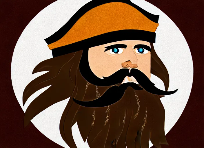 Image similar to a bearded pirate, digital art