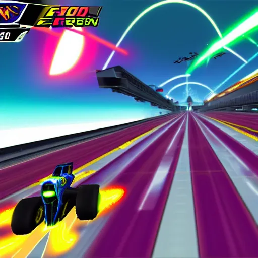 Prompt: f - zero game screenshot