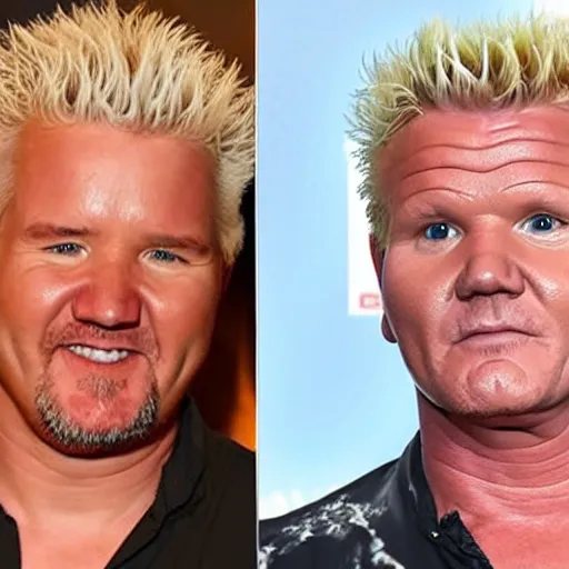 Prompt: guy fieri and gordon ramsay fused together, chernobyl, science experiment, documentary footage