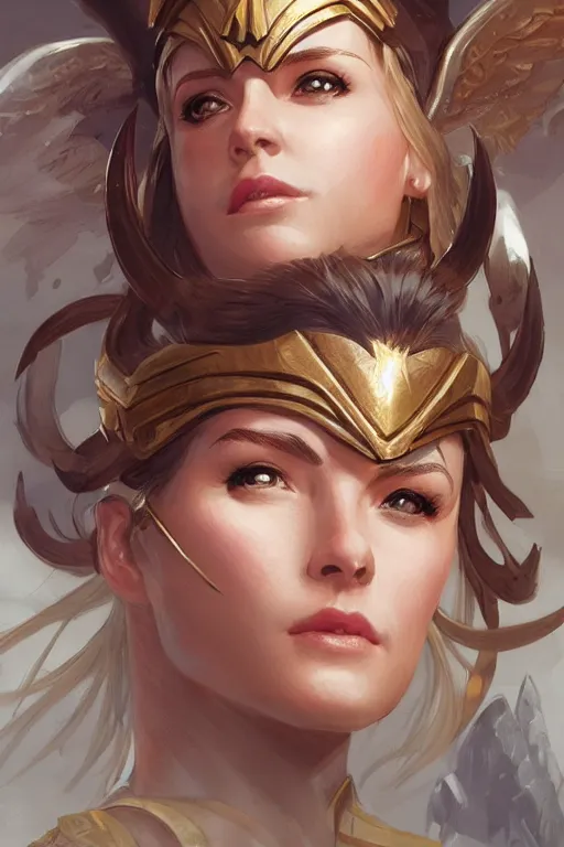 Image similar to amazon valkyrie athena, d & d, fantasy, portrait, highly detailed, headshot, digital painting, trending on artstation, concept art, sharp focus, illustration, art by artgerm and greg rutkowski and magali villeneuve