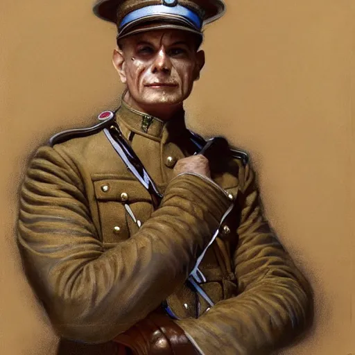 Image similar to anthropomorphic snake dressed as a antropormophhic snake veteran colonel of the first world war german army, a snake as a human, highly detailed painting by gaston bussiere, craig mullins, j. c. leyendecker