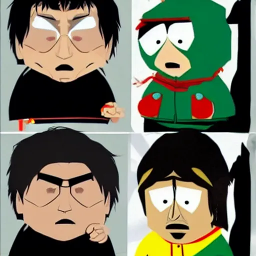 Prompt: jackie chan, in the style of south park