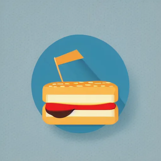 Prompt: cheese sandwich modern flat design style illustration with line elements