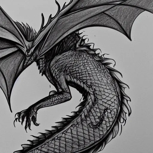 Image similar to beautiful drawing of a dragon, accurate, digital art