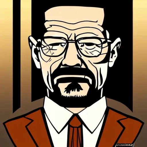 Prompt: walter white in the style of stanley artgem lau