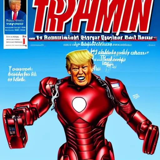 Image similar to Trump as Ironman, hyper realistic