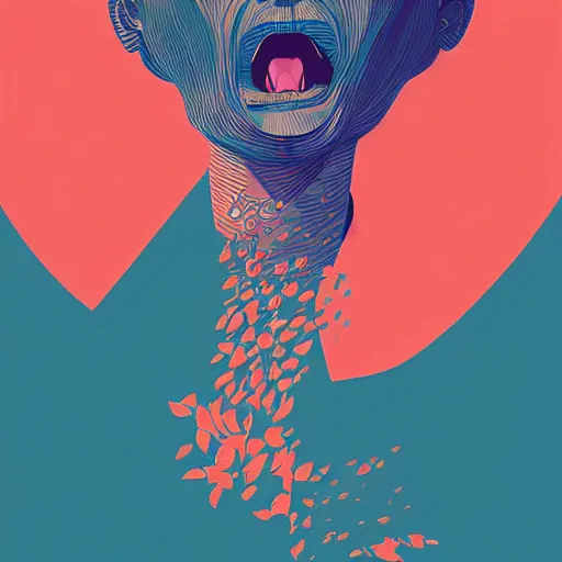 Image similar to illustration of Yelling, by Victo Ngai and James Gilleard