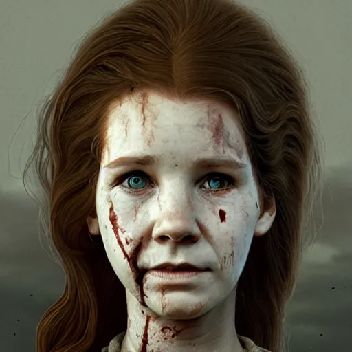 Image similar to young melissa gilbert from little house on the prairie as a zombie, 7 days to die zombie, fine art, award winning, intricate, elegant, sharp focus, cinematic lighting, highly detailed, digital painting, 8 k concept art, art by guweiz and z. w. gu, masterpiece, trending on artstation, 8 k