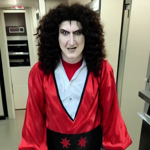 Prompt: anime villain as a real guy named weird al yankovic