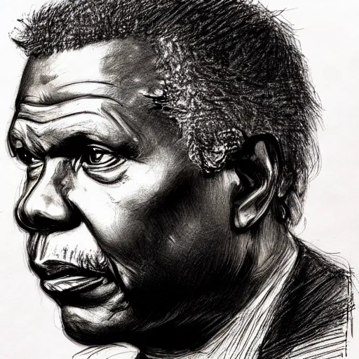 Image similar to a realistic yet scraggly portrait sketch of the side profile of a stern and sophisticated sidney poitier, trending on artstation, intricate details, in the style of frank auerbach, in the style of sergio aragones, in the style of martin ansin, in the style of david aja, in the style of mattias adolfsson