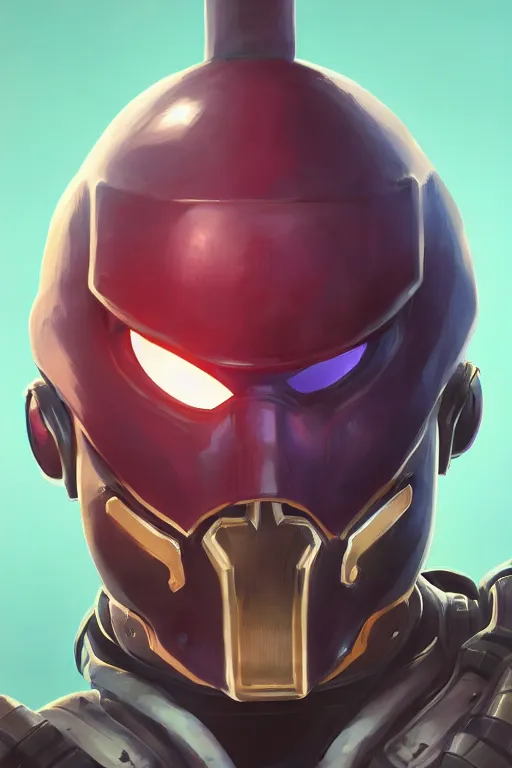 Image similar to epic mask helmet robot ninja portrait stylized as fornite style game design fanart by concept artist gervasio canda, behance hd by jesper ejsing, by rhads, makoto shinkai and lois van baarle, ilya kuvshinov, rossdraws global illumination radiating a glowing aura global illumination ray tracing hdr render in unreal engine 5