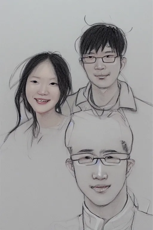 Image similar to someone behind us, sketch and art by jacqueline e, bo feng lin