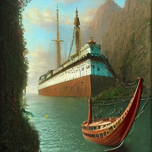 Image similar to paint surrealist 🚢, ferdinand knab, high definition and detailed 4 k