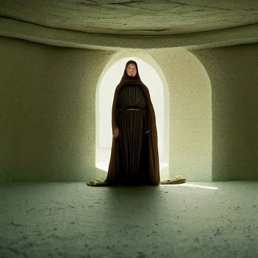 Image similar to colour aesthetic highly detailed photography scene arakis from dune ( 2 0 2 1 ) by alejandro hodorovski and denis villeneuve and gregory crewdson style characters with ultra hyperrealistic very highly detailed faces. with many details by andrei tarkovsky and caravaggio in sci - fi style. volumetric natural light hyperrealism photo on leica m - a kodak portra 4 0 0