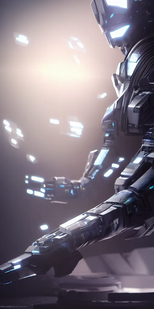 Prompt: concept art, supercomputer on the wrist, backlight, future technology, smooth lines, high detail, 8 k, octane rendering, unreal engine.