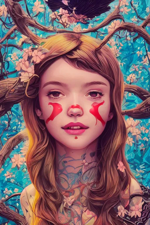 Image similar to a cutegirlsmiling, Tristan Eaton, victo ngai, artgerm, RHADS, ross draws