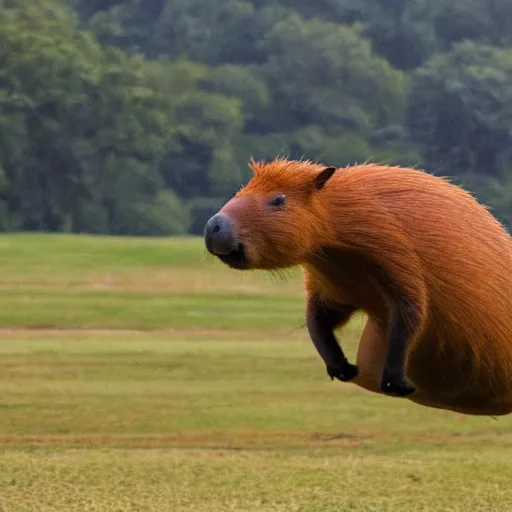 Prompt: capybara flying a plane