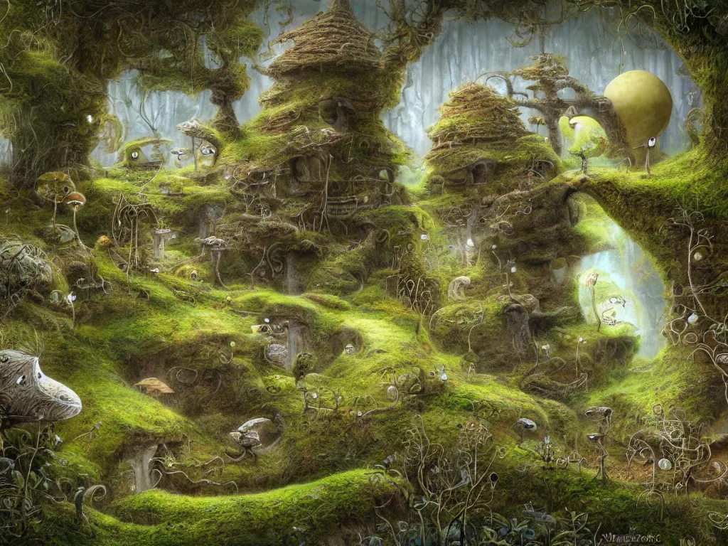 Prompt: samorost landscape highly detailed, realistic photograph