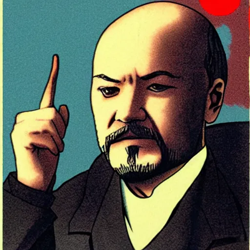 Image similar to lenin in japanese anime style