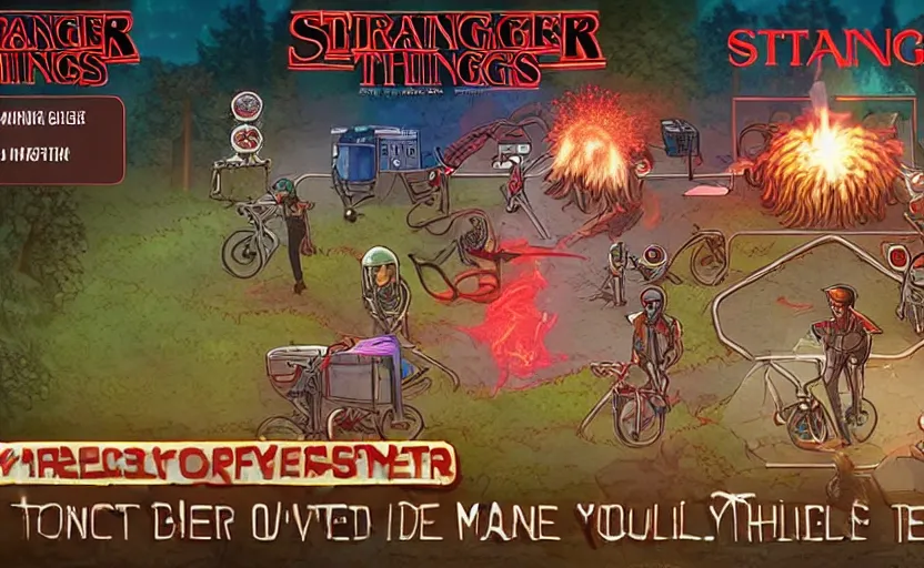 Prompt: stranger things vecna's mind flayer farming mobile game screenshot gameloft