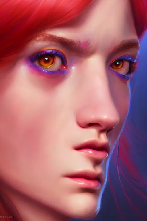 Image similar to ultra detailed close up face portrait of daphne from scooby doo, extremely detailed digital painting, in the style of fenghua zhong and ruan jia and jeremy lipking and peter mohrbacher, mystical colors, rim light, beautiful lighting, 8 k, stunning scene, raytracing, octane, trending on artstation