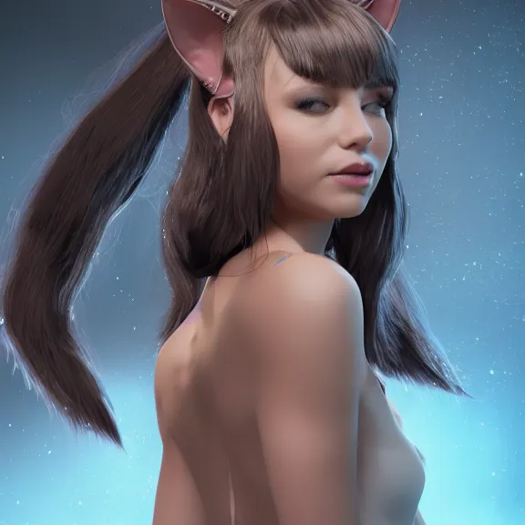 Prompt: 3D render of a girl with cat ears and tail, fantasy artwork, award winning, hyper detailed, very very very very very very very very very very very beautiful, studio lighting, artstation, unreal engine, unreal 5, 4k, octane renderer