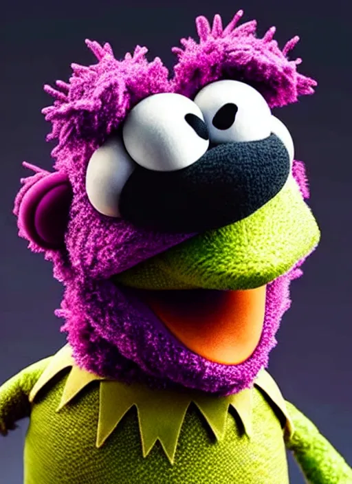 Image similar to studio portrait still of muppet!!!!! vision in avengers infinity war!!!!!! as a muppet muppet as a muppet, 8 k, studio lighting, key light,