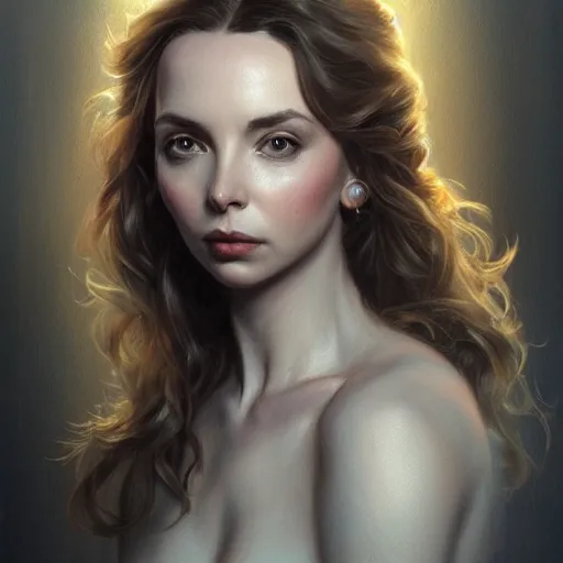Image similar to full figure ultra realistic illustration, jodie comer as amora, intricate, elegant, highly detailed, digital painting, artstation, concept art, smooth, sharp focus, illustration, art by artgerm and greg rutkowski and alphonse mucha