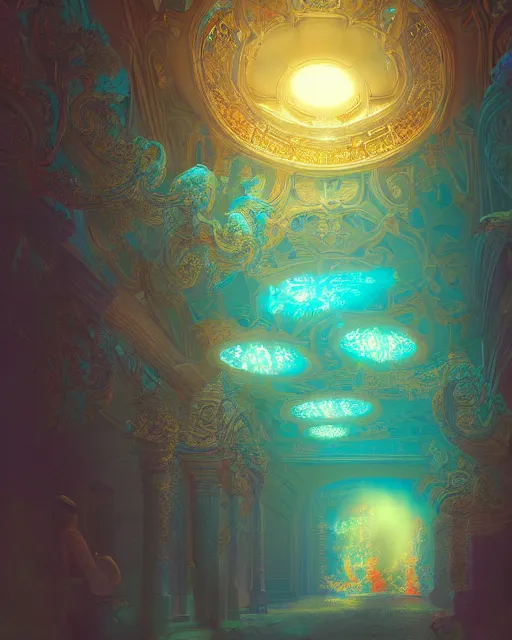 Image similar to speech, volumetric lighting, digital artwork, trending on artstation, beautiful artwork, ornate, rococo, psychedelic colorization, influenced by tokio aoyama, influenced by mario martinez