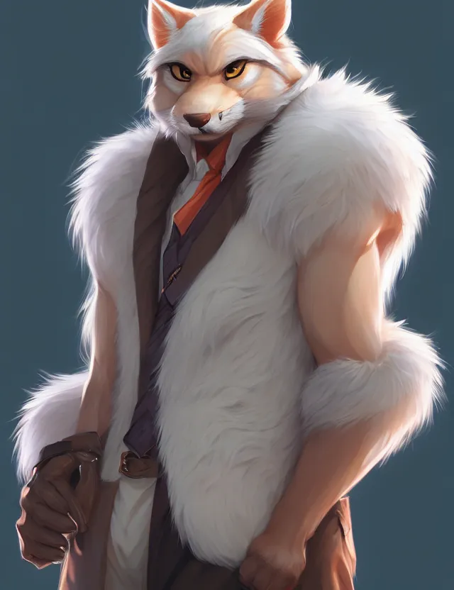 Prompt: male anthropomorphic furry | | cute - fine - face, pretty face, key visual, realistic shaded perfect face, fine details by stanley artgerm lau, wlop, rossdraws, james jean, andrei riabovitchev, marc simonetti, and sakimichan, trending on artstation