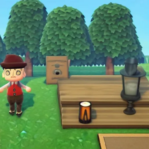 Prompt: Tommy from Peaky Blinders in Animal Crossing